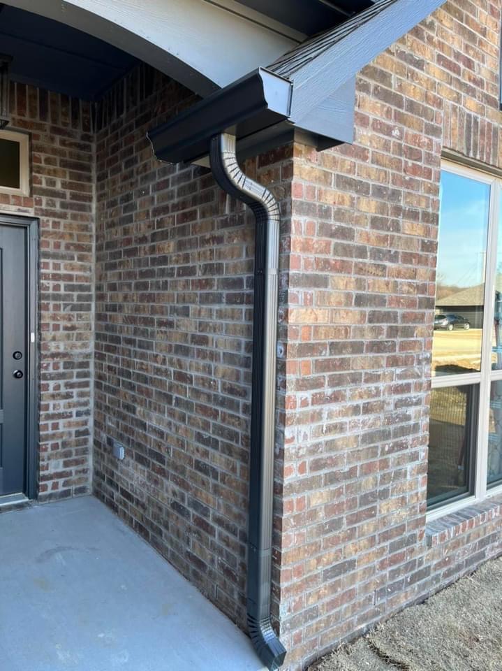 Completed gutter installation on a new home